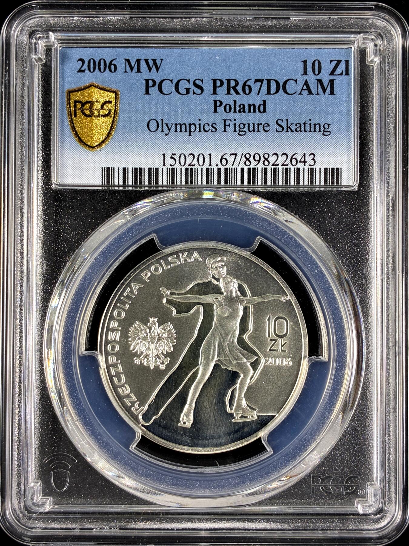 【雨安】【直播拍卖】【第0129期-评级币章】2026-03-21 周六 19:30 (金价1115, 银价20.09) [评级现代] Poland 波兰 10兹罗提 2006年 奥运花样滑冰 PCGS-PR67DCAM 精制币