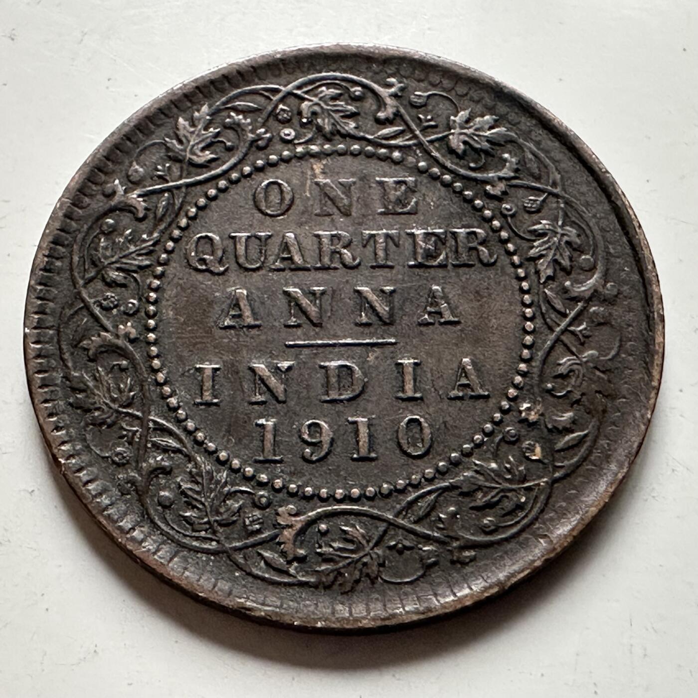 🌹外币初藏🌹🐯2026年第30场   每周二四六晚8️⃣点 接代拍 英属印度1910年 爱德华七世 1/4安娜 