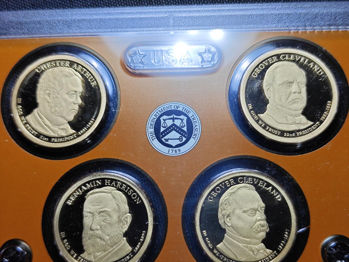 KK钱币收藏小铺   套币专场 2月预留时间 周末发货   美国1元总统精制纪念套币