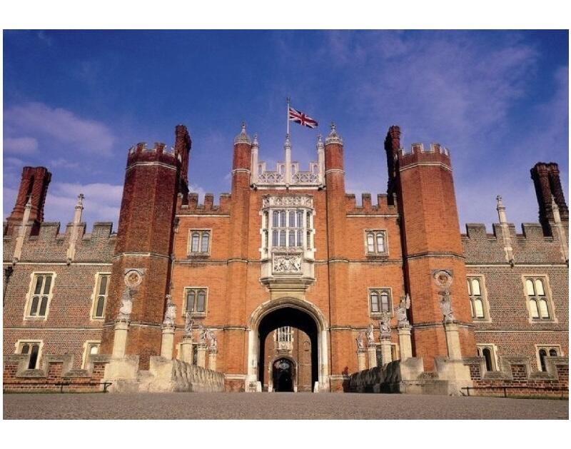 【原盒】英国1977年伊丽莎白+汉普顿宫 高浮雕精制大镀银章 带原盒原证 43MM