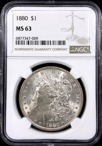 【雨安】【直播拍卖】【第0129期-评级币章】2026-03-21 周六 19:30 (金价1115, 银价20.09) - [评级美洲] USA 美国 1美元 (1878-1921) 摩根 1880年  NGC-MS63