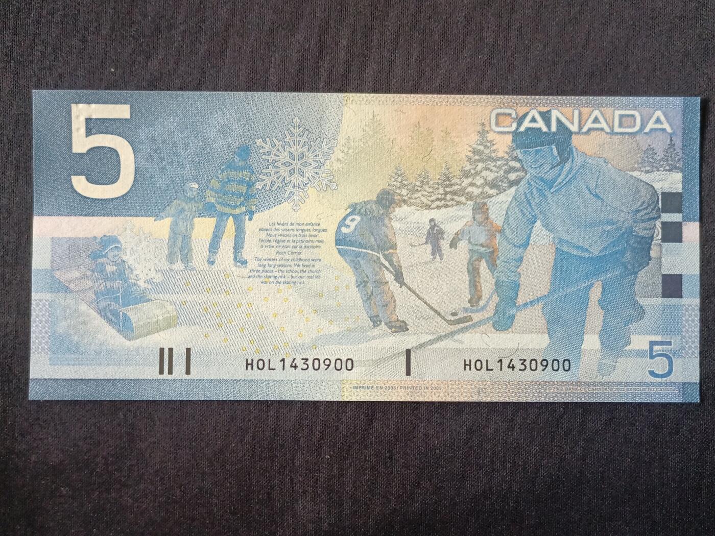 【游宝拍卖】丙午马年第13期 加拿大-5元【旅行版 全新UNC】