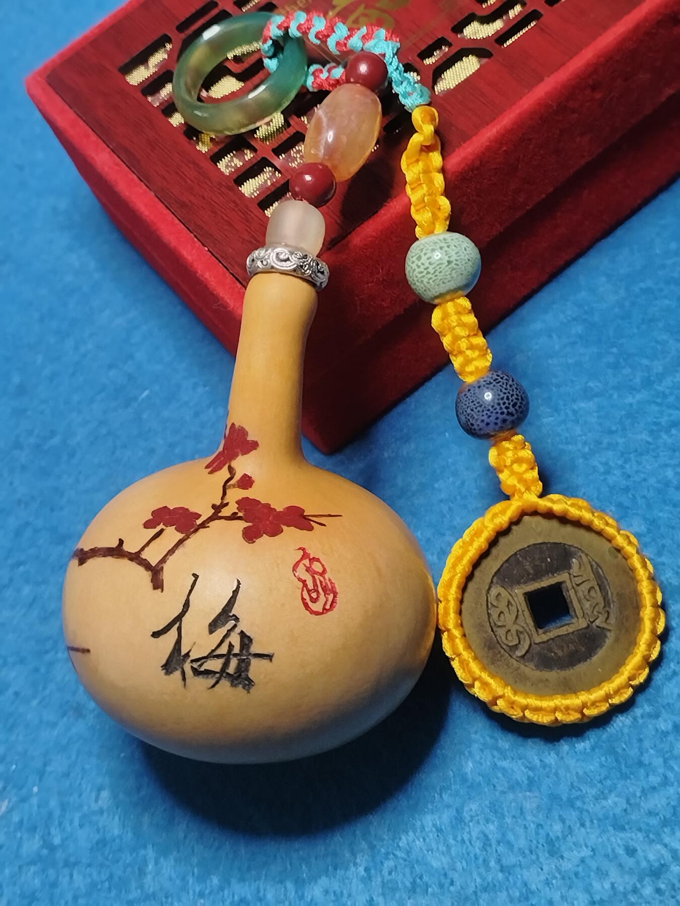 梅香报春 烫画彩绘葫芦 新中式吉祥挂件