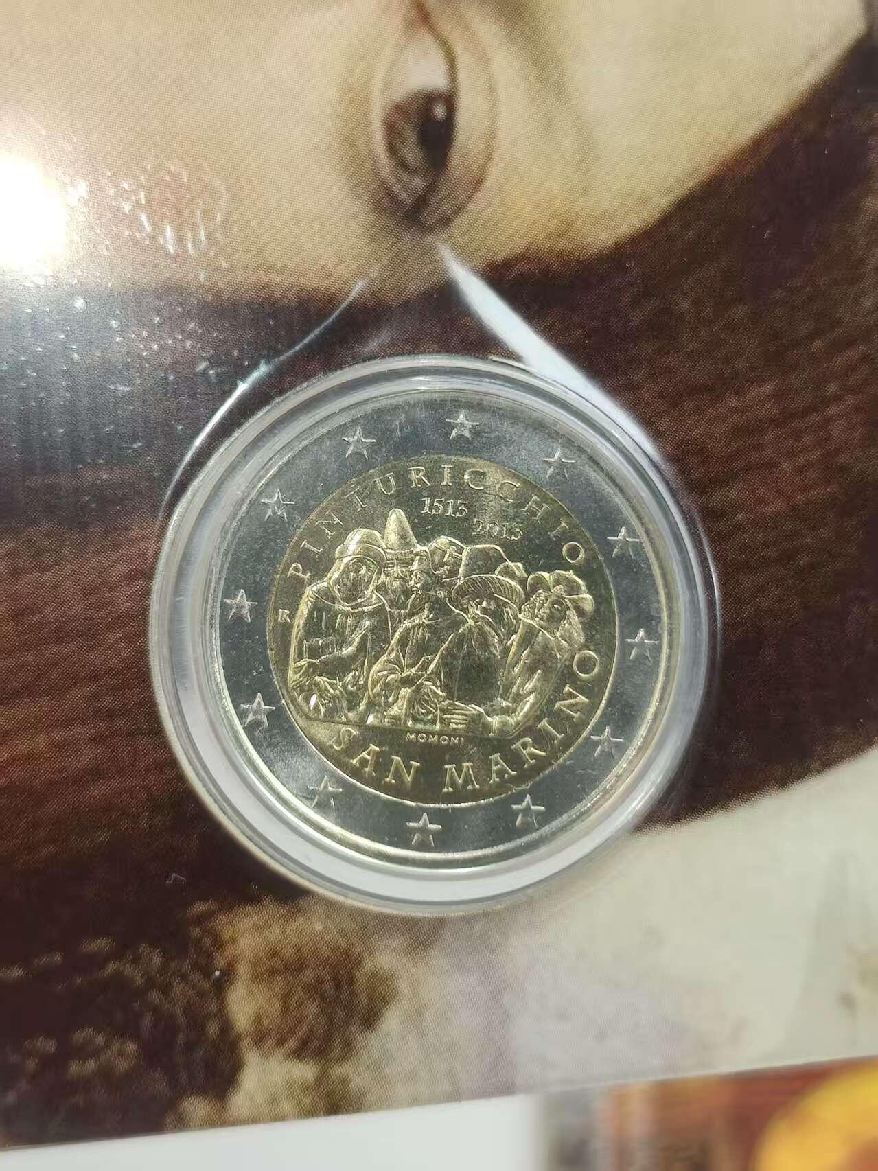 G&W世界散币，银币处理专场（第46场） 圣马力诺2013年2欧元 意大利文艺复兴 画家 平图里乔 逝世500周年纪念