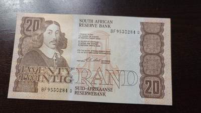 世界钱币～微拍第240期暨2026年第21期  部分尾货整理陆续低价起拍清仓 - 老版南非20兰特 全新绝品尾号284