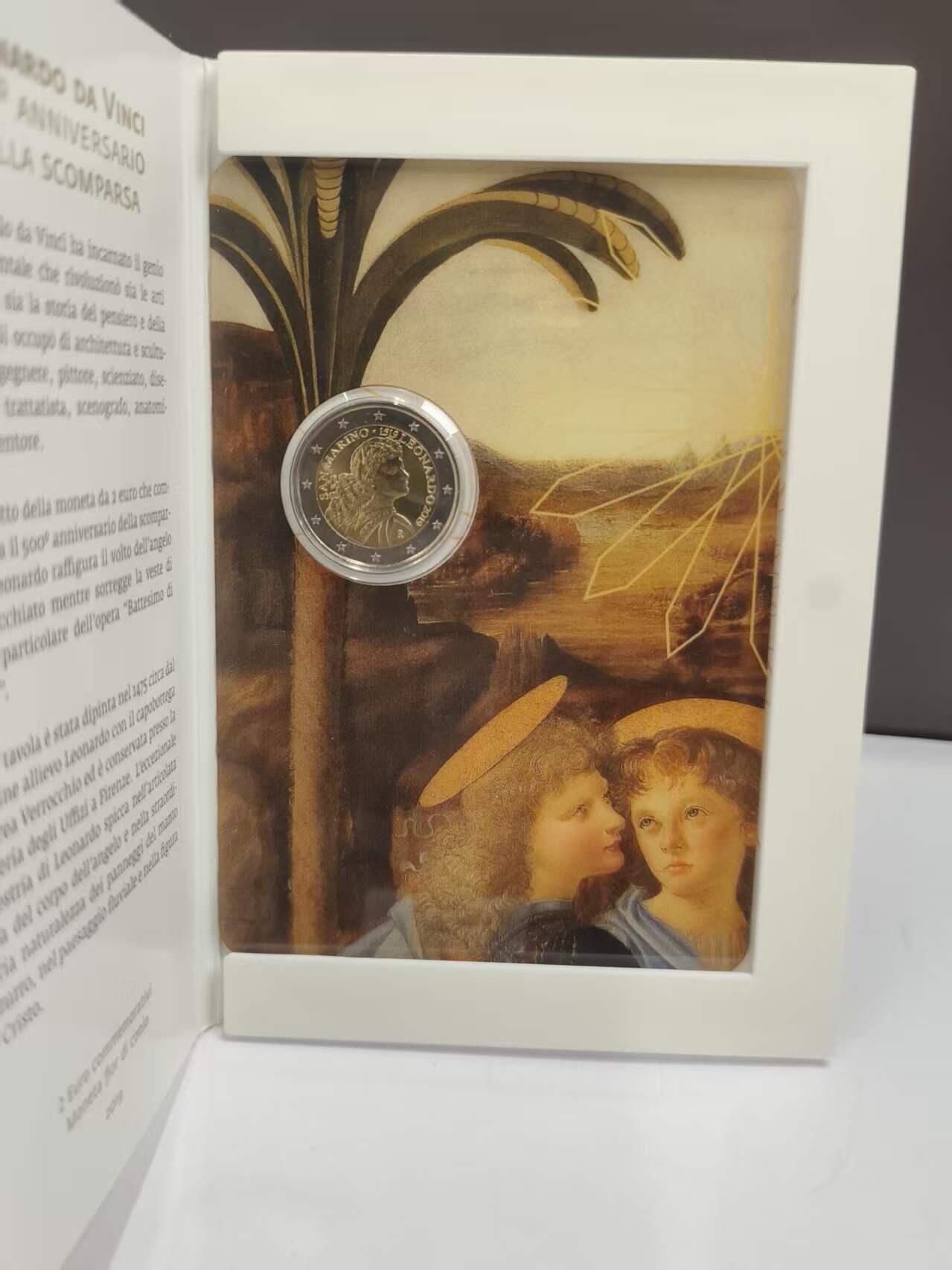 G&W世界散币，银币处理专场（第46场） 圣马力诺2019年2欧元 意大利文艺复兴 莱昂纳多 达 芬奇 逝世500周年纪念