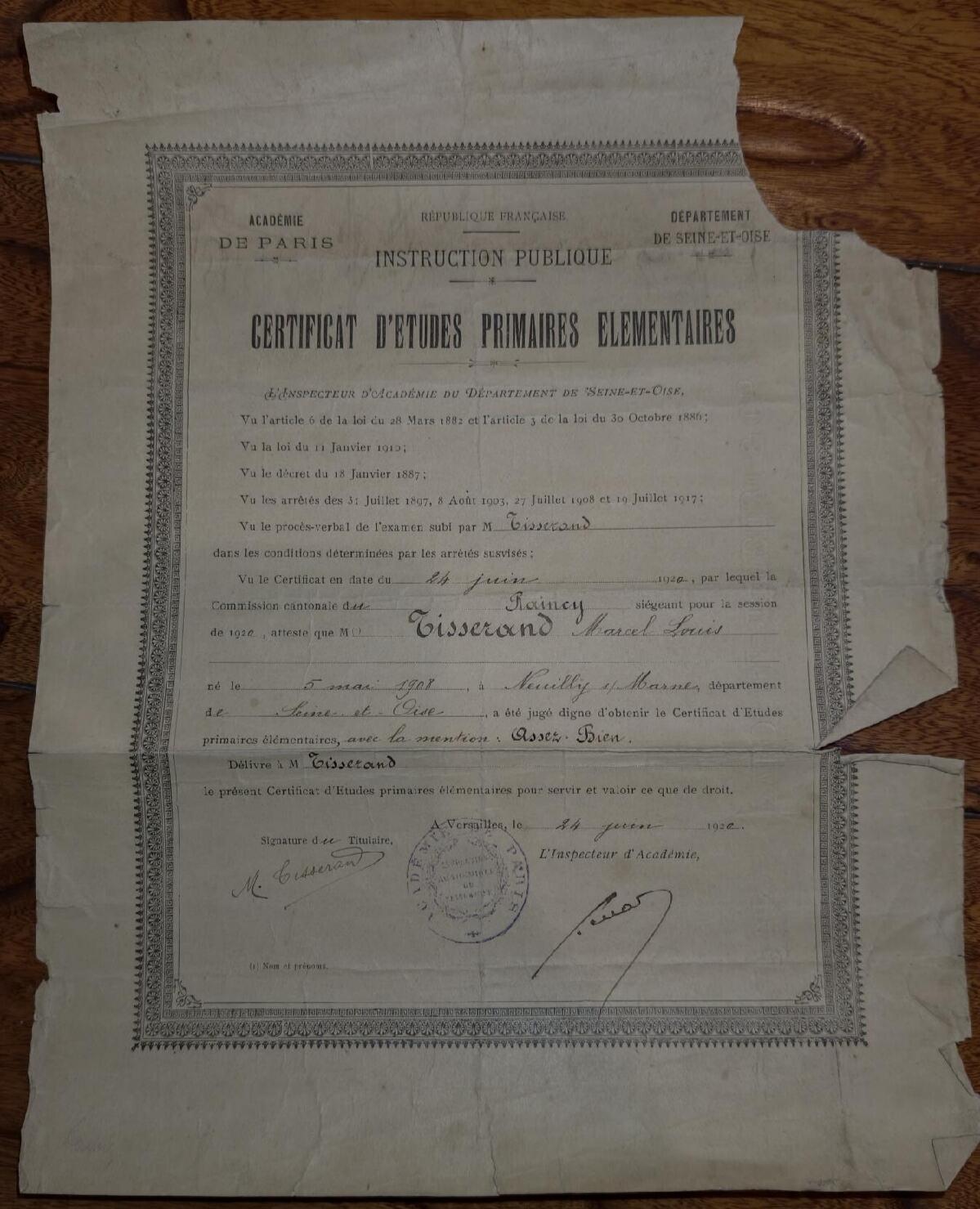 勋章杂货 法国19世纪毕业证书