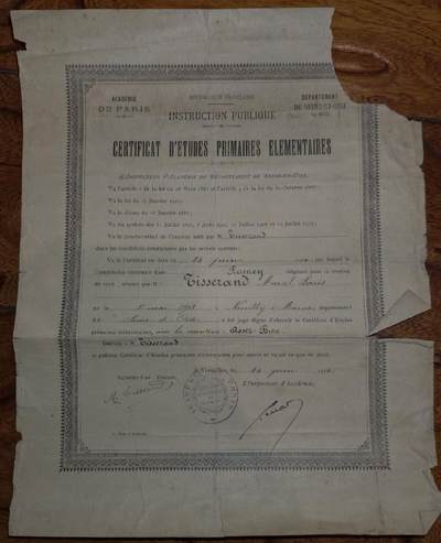 勋章杂货 - 法国19世纪毕业证书