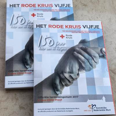 道一币馆币章第一百七十场 - 原包装 荷兰2017年荷兰红十字会150周年5欧元精制银币