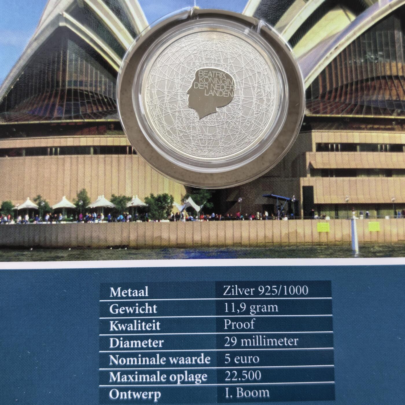 道一币馆币章第一百七十场 原包装 荷兰2006年澳大利亚被发现400周年5欧元精制银币