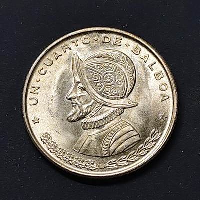 【全场包邮】纯粹捡漏拍512场 - 巴拿马1961年1/4巴波亚银币【24.25毫米6.25克90%】