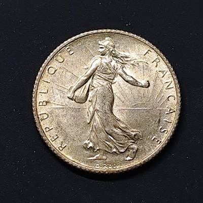 【全场包邮】纯粹捡漏拍512场 - 法国1918年播种女神1法郎银币【23毫米5克83.5%】