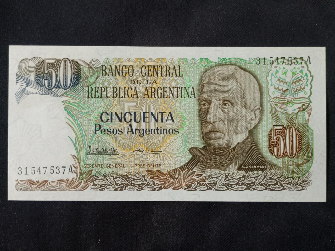【游宝拍卖】丙午马年第13期 阿根廷-50比索【圣马丁版 全新UNC-】