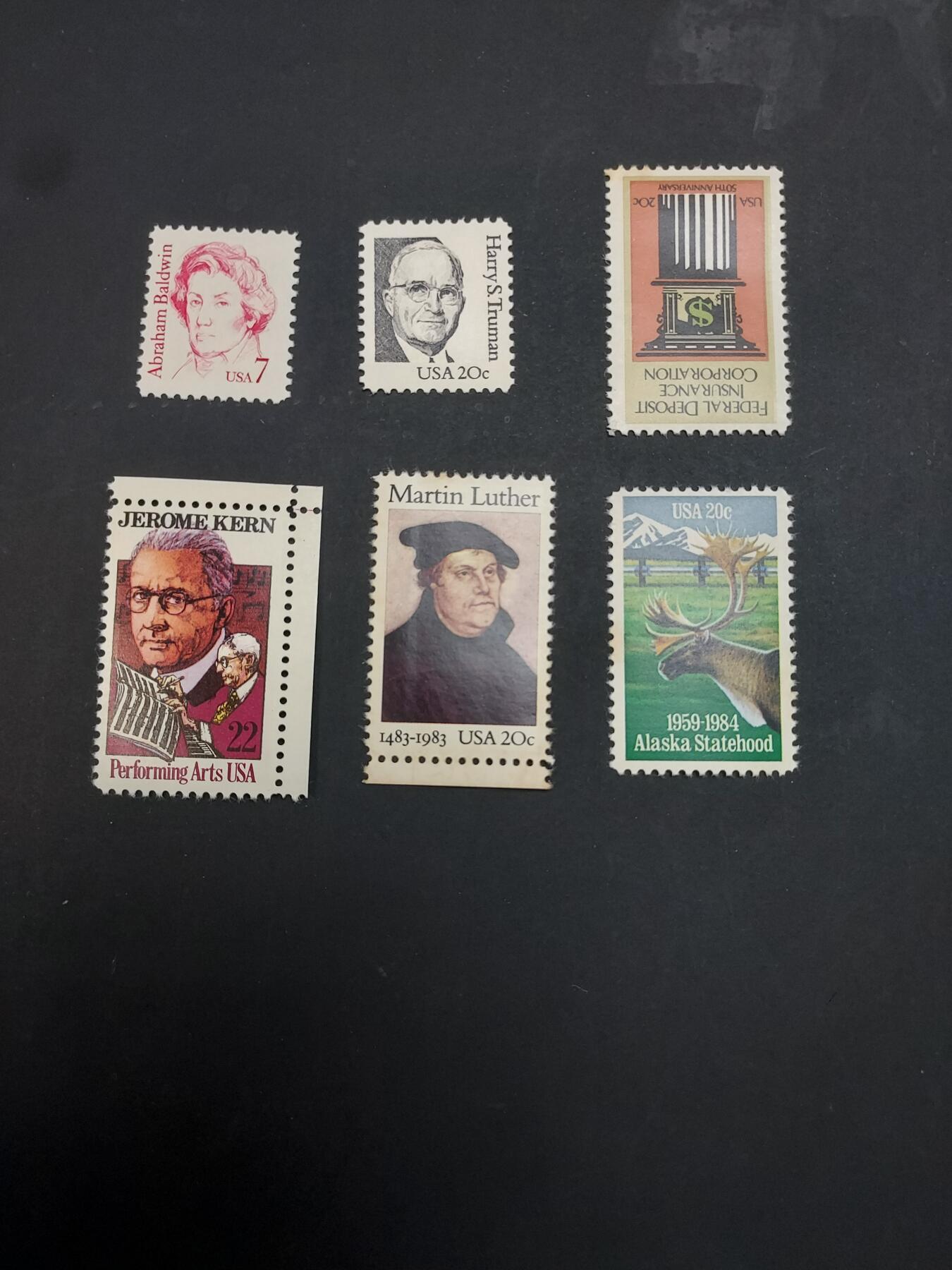 博彦收藏    3月25日 8点 外国邮票专场 美国邮票6枚，上品