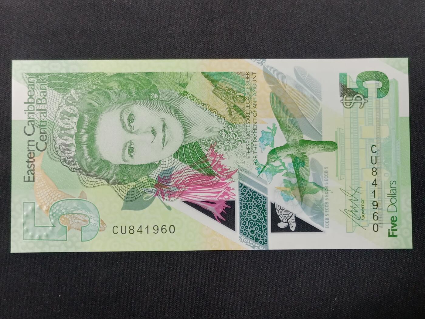 【游宝拍卖】丙午马年第14期 东加勒比-5元【2020年 全新UNC】