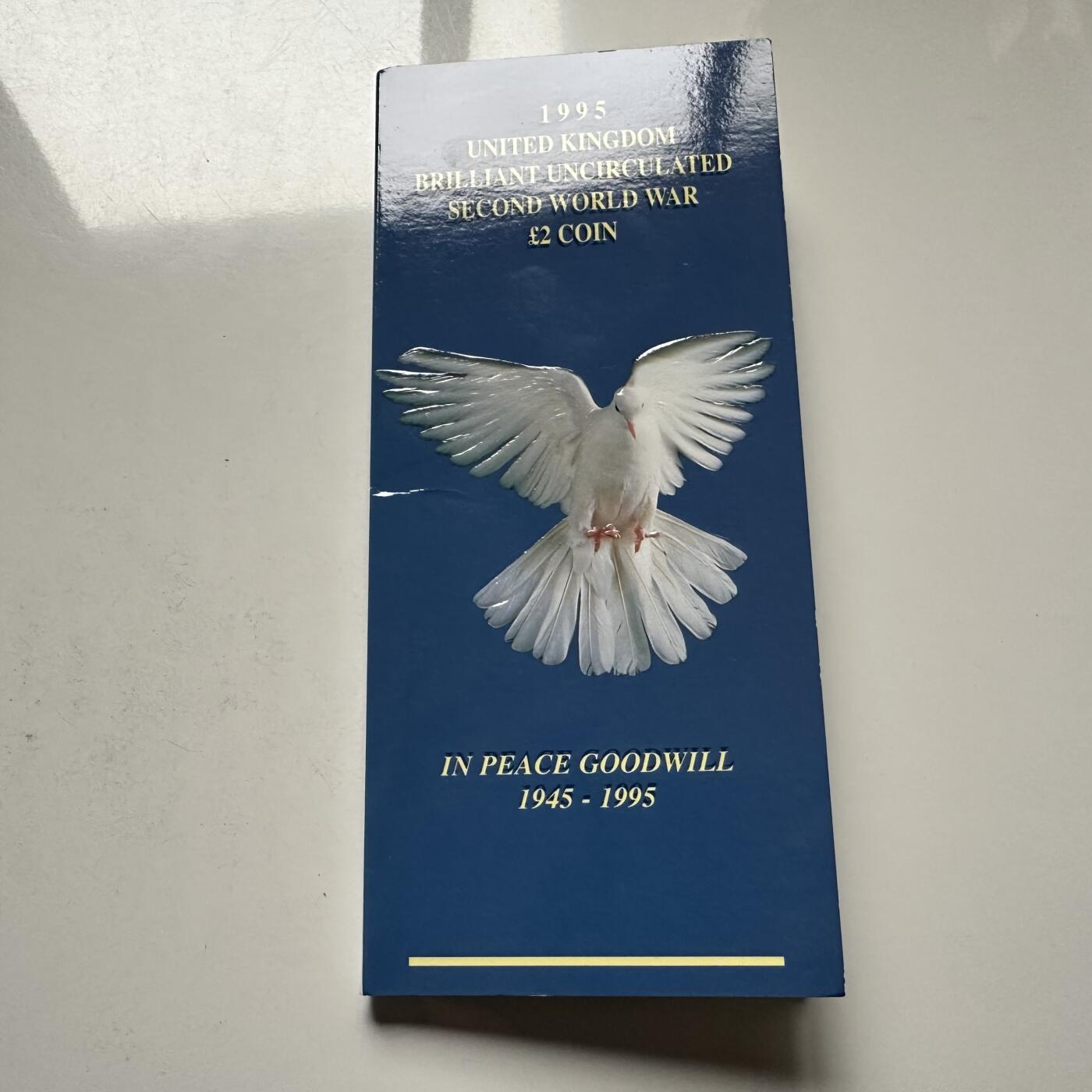 🌹外币初藏🌹🐯2026年第30场   每周二四六晚8️⃣点 接代拍 英国1995年二战胜利50周年两英镑纪念币 原装册
