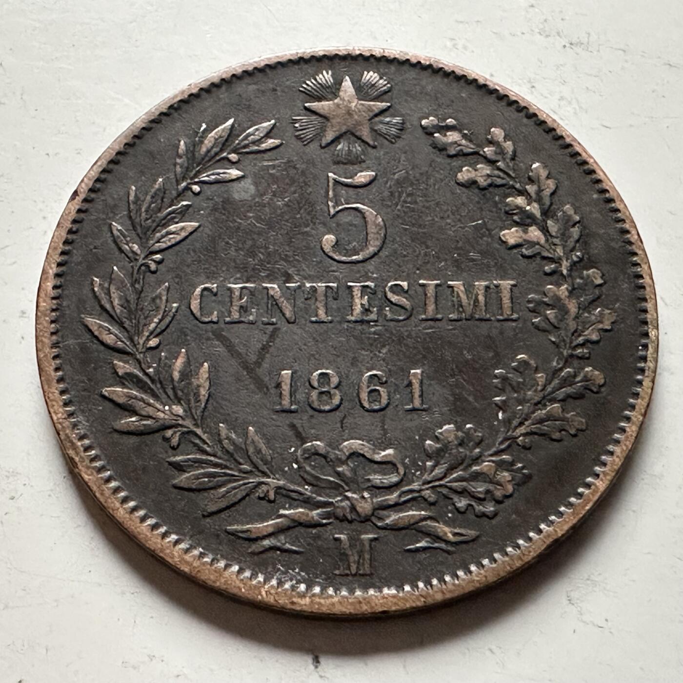 🌹外币初藏🌹🐯2026年第30场   每周二四六晚8️⃣点 接代拍 意大利1861年五分 b