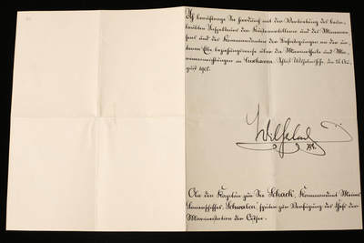 戎马世界章牌大赏第112期 德专场 - 威廉二世亲签内阁敕命 任命威廉沙克为监督皇家海岸炮兵与水雷事务 的监督官