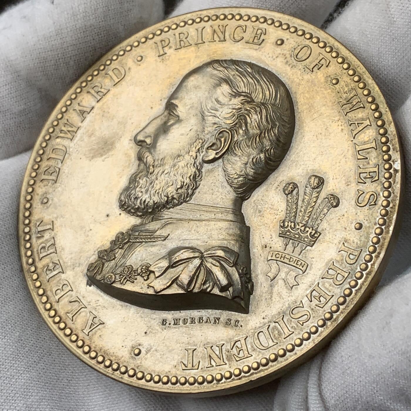 掌中浮雕-藏着的欧洲第055场 1873年伦敦年度国际艺术与发明展览会铜章，70mm，J. E. Boehm and G. T. Morgan雕刻，原盒