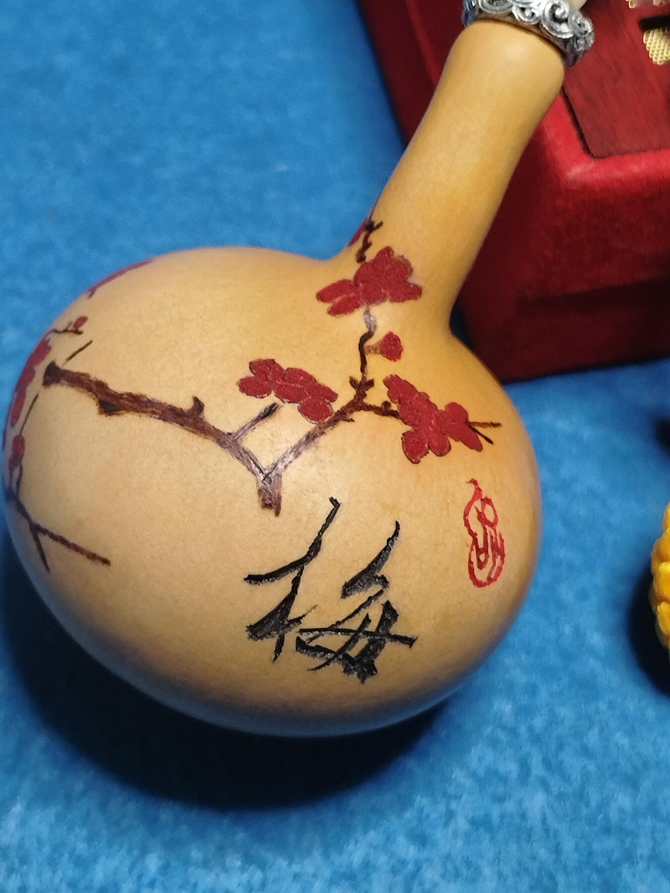 梅香报春 烫画彩绘葫芦 新中式吉祥挂件