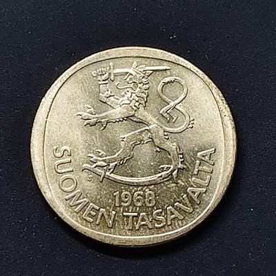 【全场包邮】纯粹捡漏拍512场 - 芬兰1968年1马克银币【27.5毫米8.3克35%】