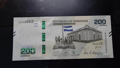 【陆续更新】世界钱币～微拍第240期暨2026年第21期  部分尾货整理陆续低价起拍清仓 - 2022年洪都拉斯200伦皮拉 纪念钞A冠全新绝品无47尾号562