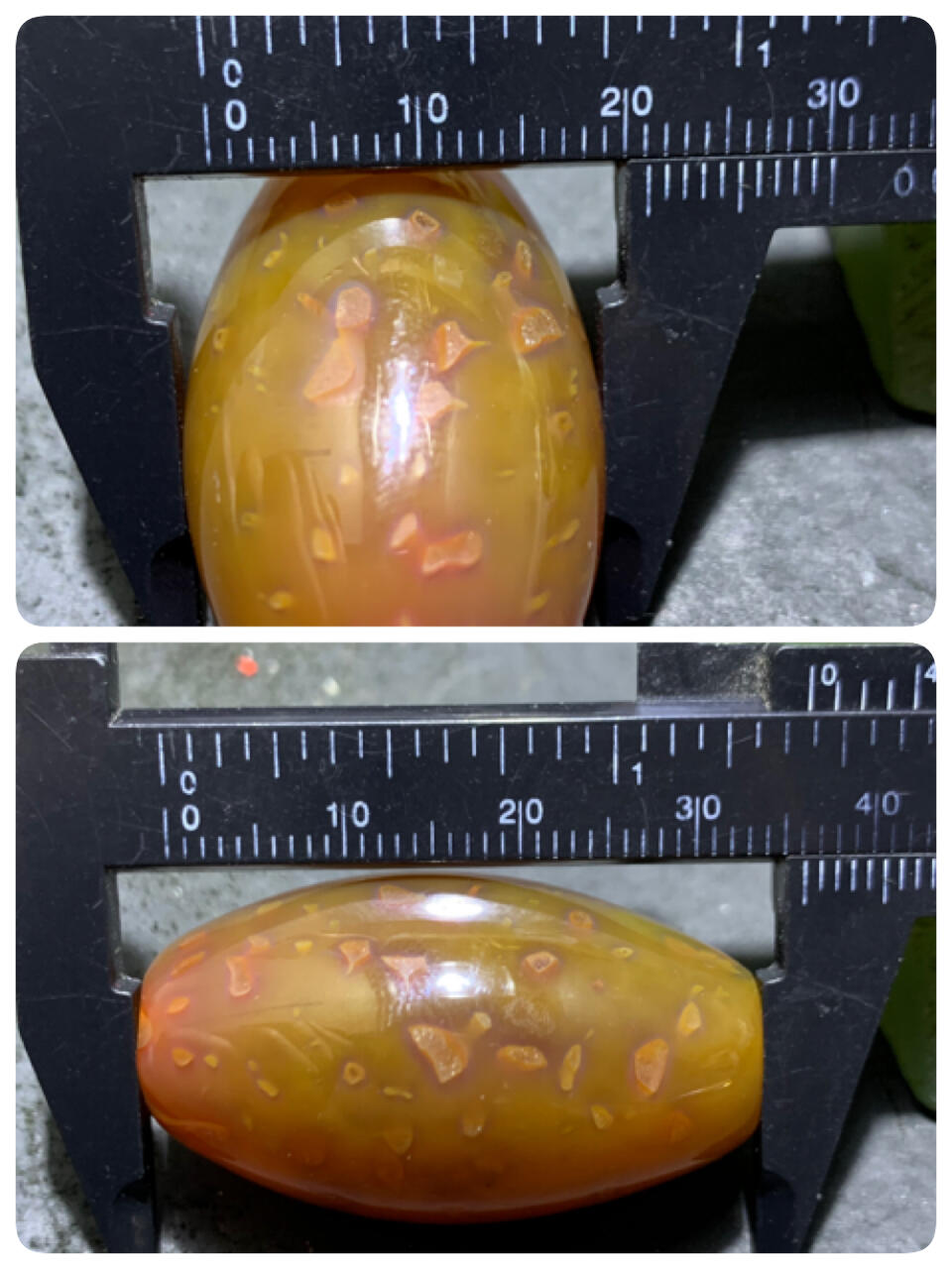 精美冻料冰飘战国红玛瑙随形大桶珠一颗！