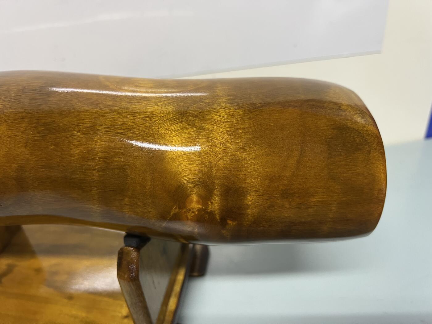 零元拍：前一阵送出去加工好的一根横财，太漂亮了，配了底座，尺寸：42.5/9.5/