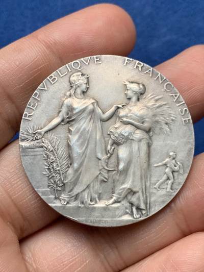 《竞宝斋》第472场 周日，周一，周二 3场连拍 （全场包邮）欢迎送拍 - 法国A.Dubois 巴黎中央马术比赛银章，35.9g，40.2mm，丰饶角1argent边铭