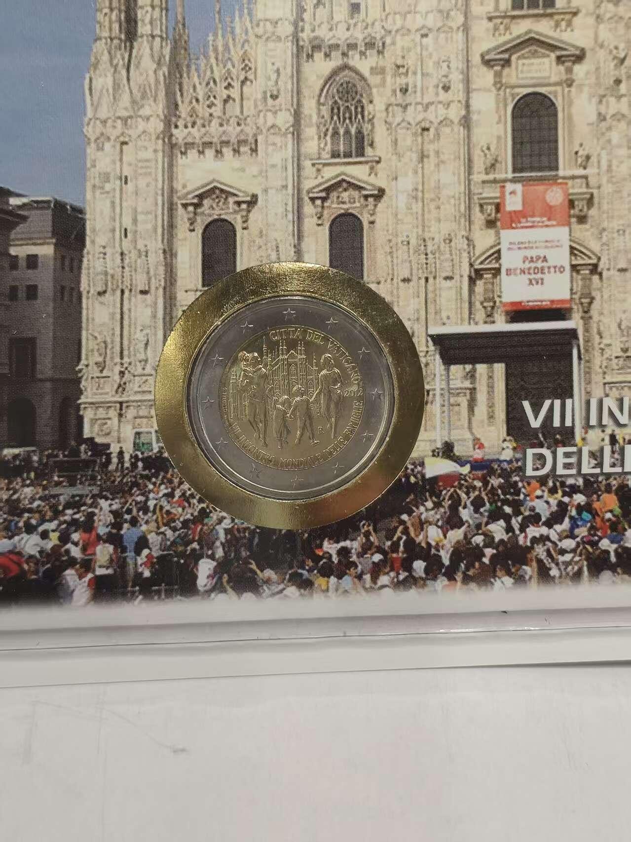 G&W世界散币，银币处理专场（第46场） 梵蒂冈2012年2欧元  意大利米兰举办第七届世界家庭大会纪念