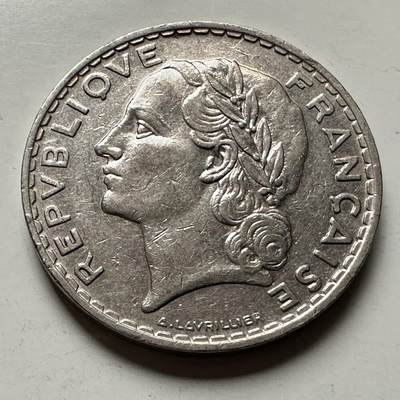 🌹外币初藏🌹🐯2026年第30场   每周二四六晚8️⃣点 接代拍 - 法国1933年 5法郎 镍币版