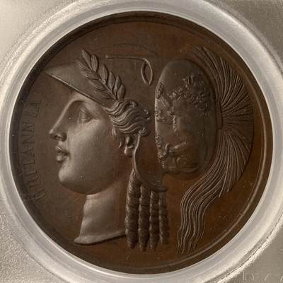 掌中浮雕-藏着的欧洲第055场 - PCGS SP64 : 1814年巴黎和平协定、欧洲和平纪念铜章，41mm