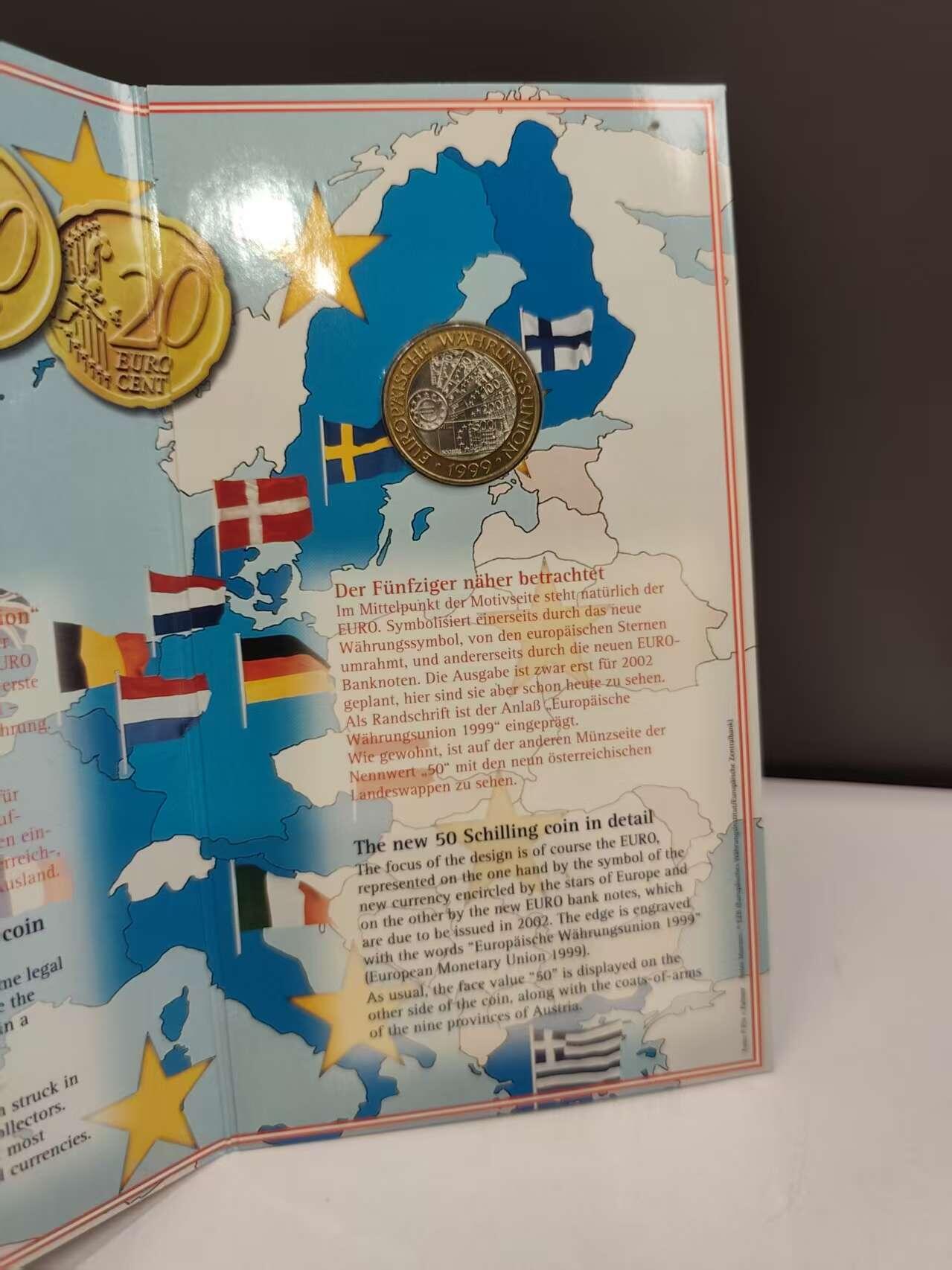 G&W世界散币，银币处理专场（第46场） 奥地利1999年50先令 货币联盟纪念