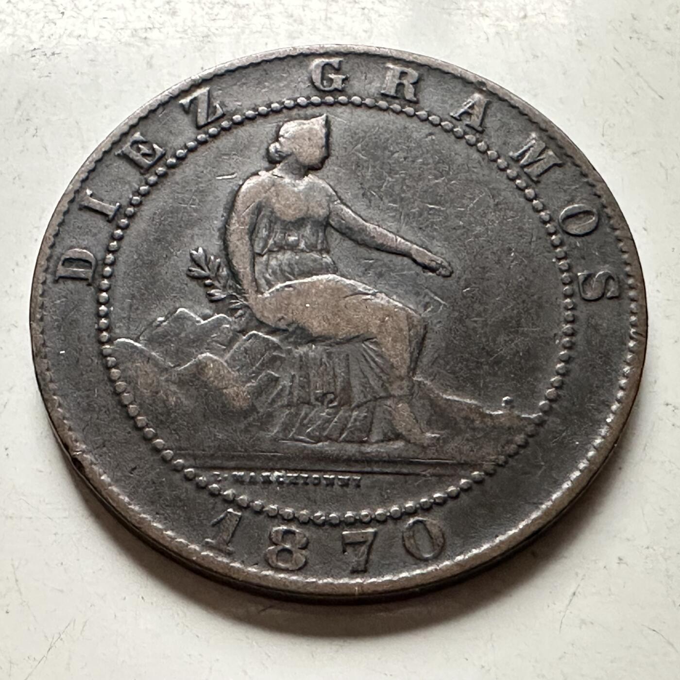 🌹外币初藏🌹🐯2026年第30场   每周二四六晚8️⃣点 接代拍 西班牙1870年10分