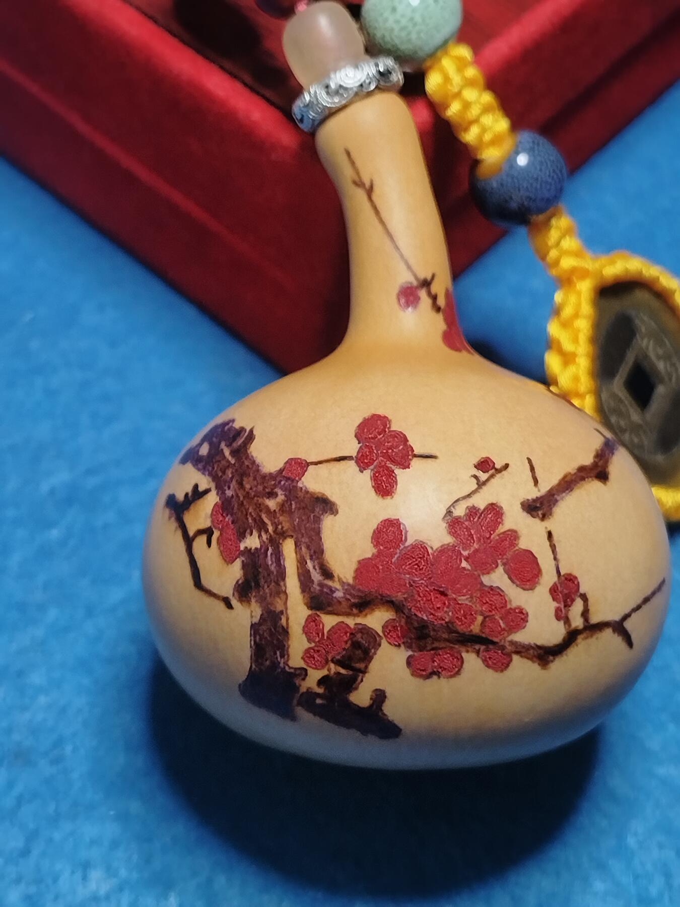 梅香报春 烫画彩绘葫芦 新中式吉祥挂件