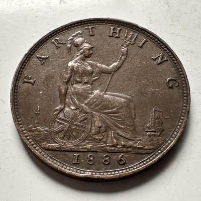 🌹外币初藏🌹🐯2026年第30场   每周二四六晚8️⃣点 接代拍 - 英国1886年维多利亚 1法新 细节好