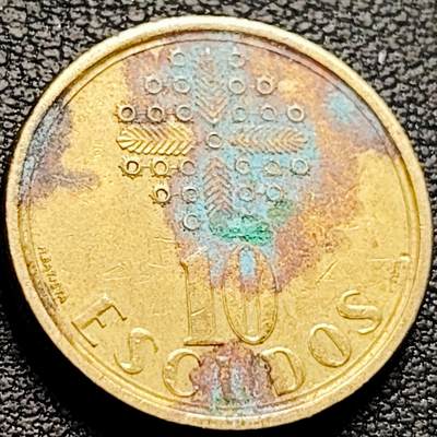 泉币菌-第212场-拍品多 请提前出价（工作最近较忙 发货不及时，望理解） - 葡萄牙 1989年 10埃斯库多黄铜币 22.5mm 绝版