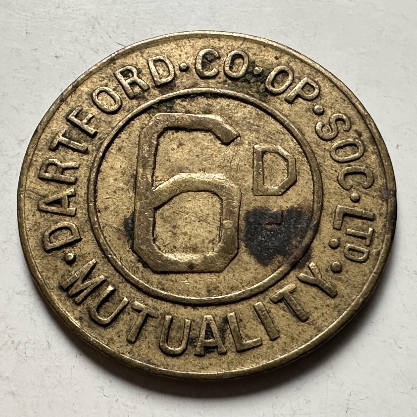 🌹外币初藏🌹🐯2026年第30场   每周二四六晚8️⃣点 接代拍 英国-达特福德合作协会 6便士 代用币