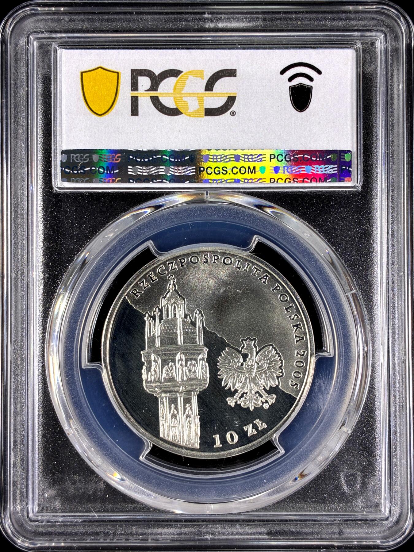 【雨安】【直播拍卖】【第0129期-评级币章】2026-03-21 周六 19:30 (金价1115, 银价20.09) [评级现代] Poland 波兰 10兹罗提 2005年 约翰·保罗二世 PCGS-PR67DCAM 精制币