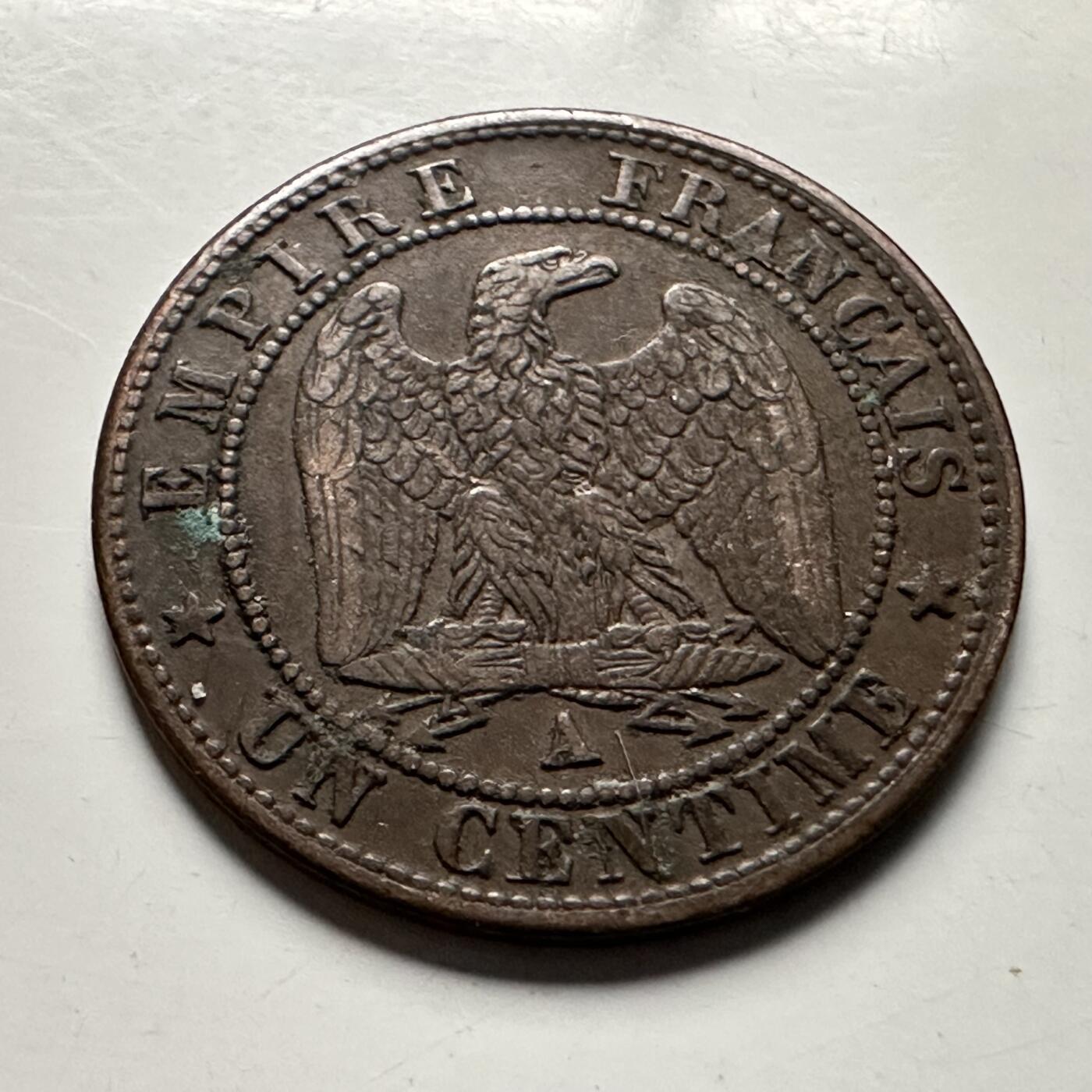 🌹外币初藏🌹🐯2026年第30场   每周二四六晚8️⃣点 接代拍 法国1862年拿破仑三世 1生丁 铜币 b