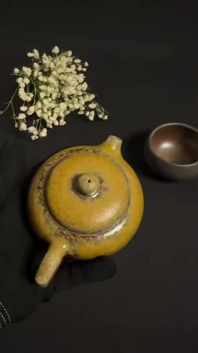 零元拍：原矿紫砂壶柴烧苹果+柴烧主人杯（150CC左右）