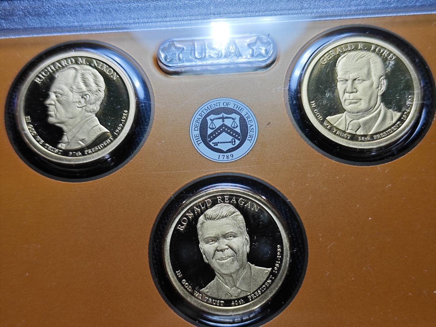 KK钱币收藏小铺   套币专场 2月预留时间 周末发货   美国1元总统精制纪念套币