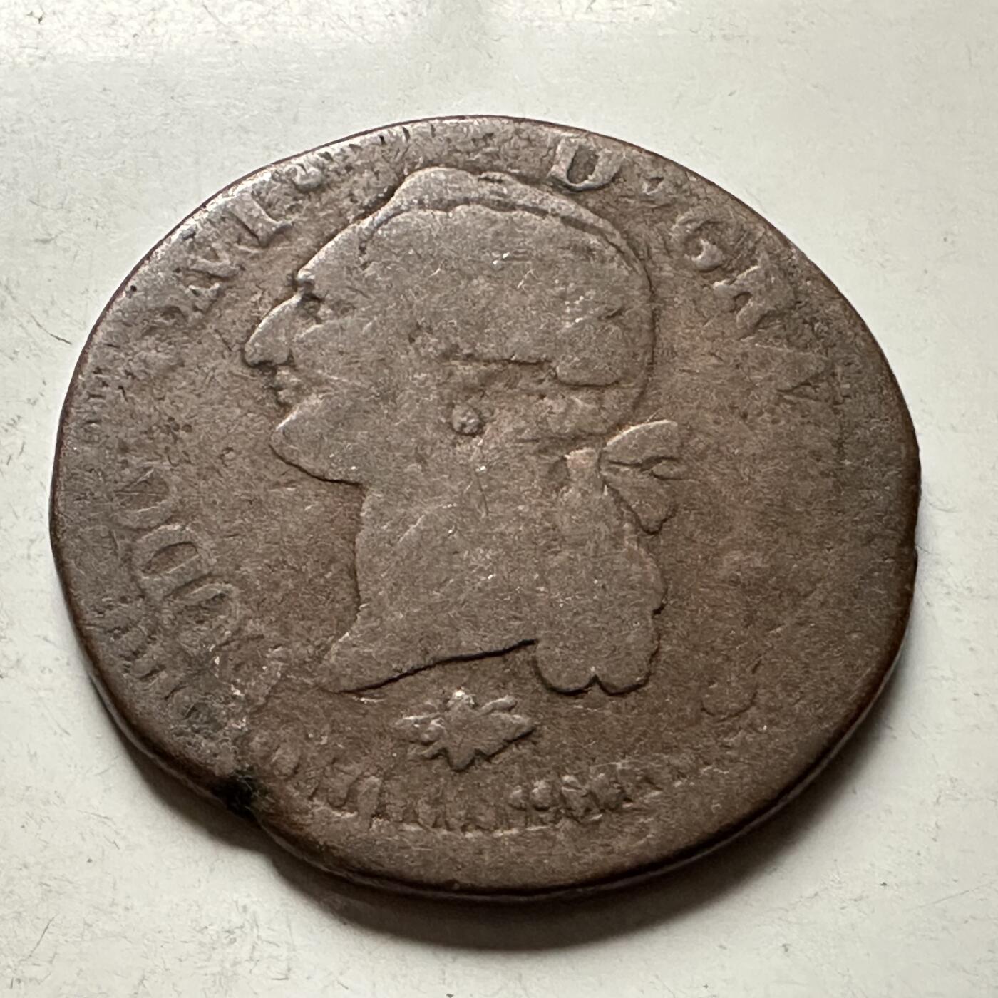 🌹外币初藏🌹🐯2026年第30场   每周二四六晚8️⃣点 接代拍 法国路易十六（1774-1792）2索尔 铜币 盾徽版 30.3mm