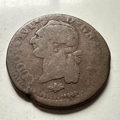 🌹外币初藏🌹🐯2026年第30场   每周二四六晚8️⃣点 接代拍 - 法国路易十六（1774-1792）2索尔 铜币 盾徽版 30.3mm