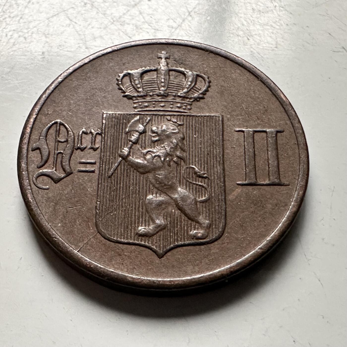 🌹外币初藏🌹🐯2026年第30场   每周二四六晚8️⃣点 接代拍 丹麦1899年 克里斯蒂安九世 1欧尔 铜币 b