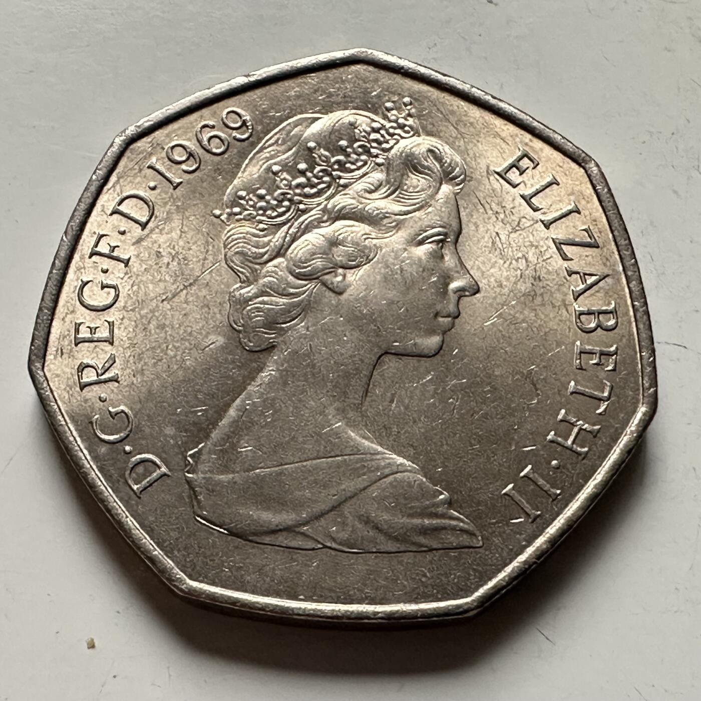 🌹外币初藏🌹🐯2026年第30场   每周二四六晚8️⃣点 接代拍 英国1969年50便士 全新 a