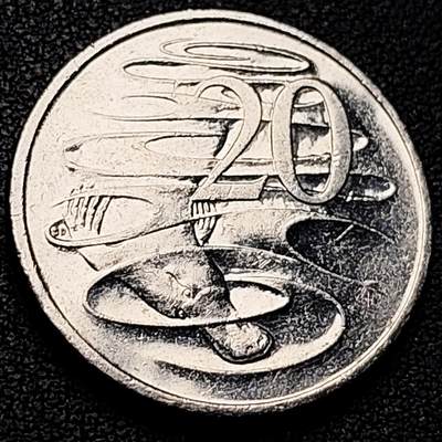 泉币菌-第213场-拍品多 请提前出价（工作最近较忙 发货不及时，望理解） - 原光美品 英属澳大利亚20分 伊丽莎白女王  鸭嘴兽  28.5mm