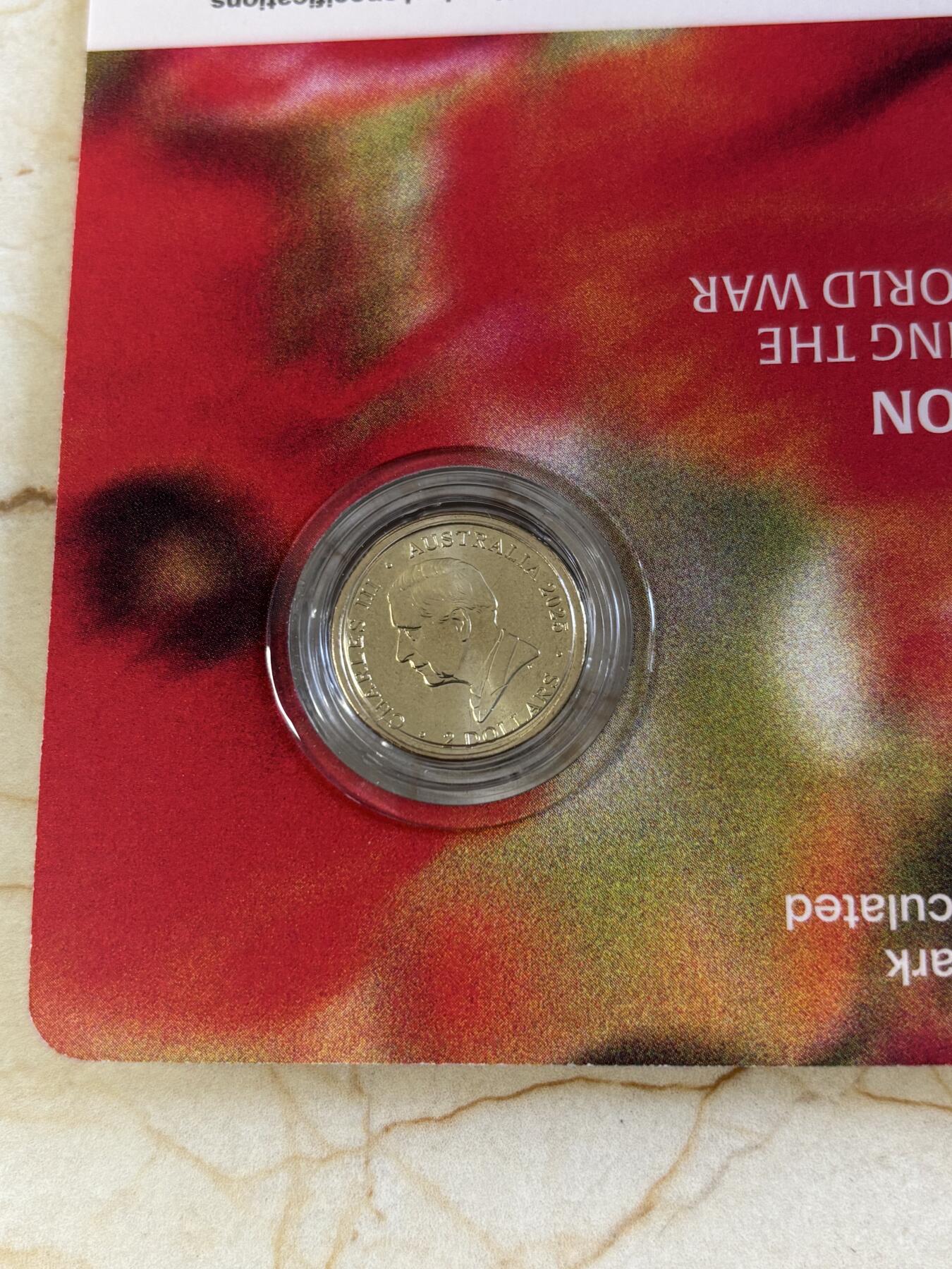 第194期拍卖 卡装澳大利亚2025年二战胜利80周年花卉彩色纪念铜币