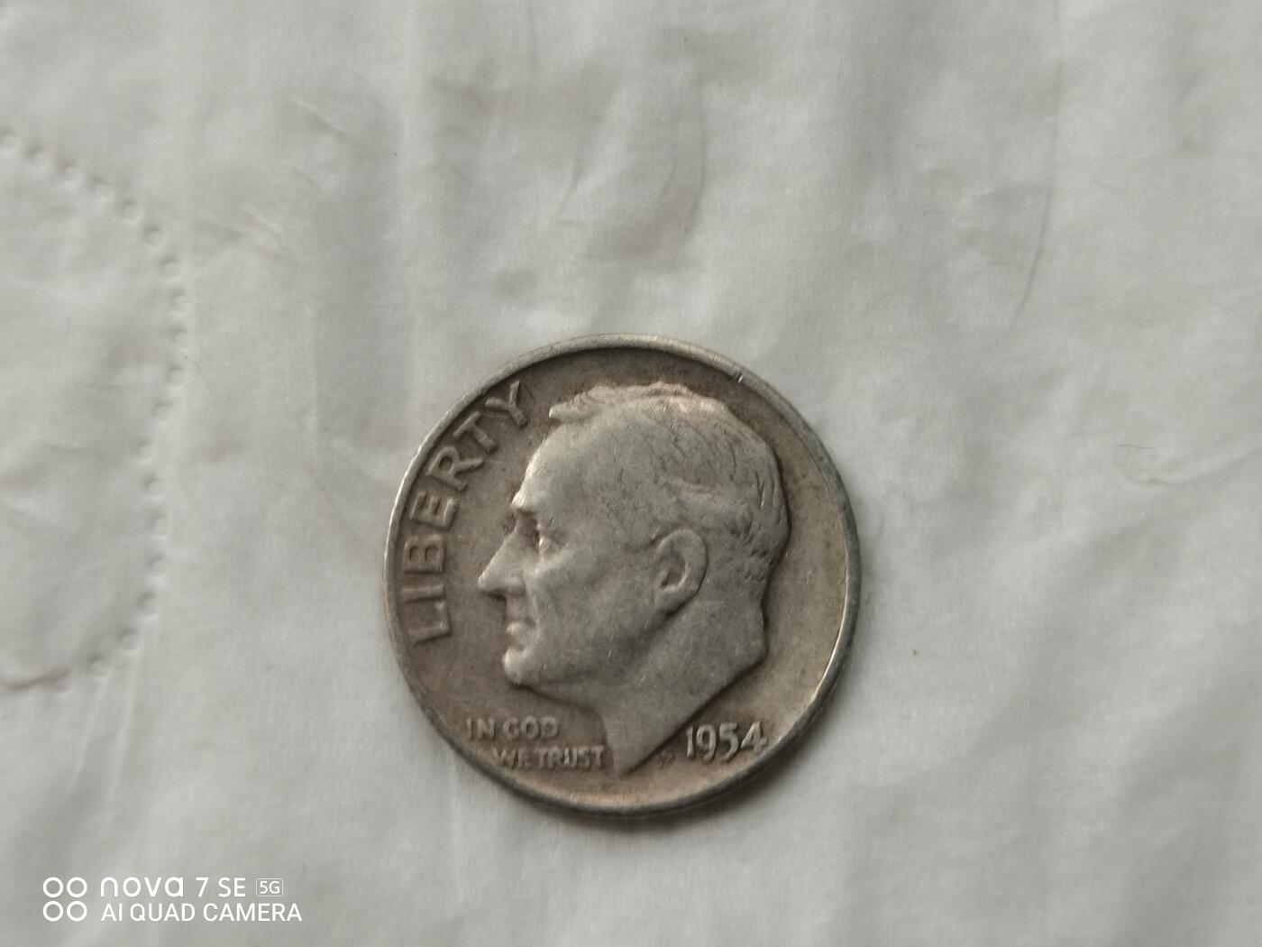 银币 1954年美国10分银币