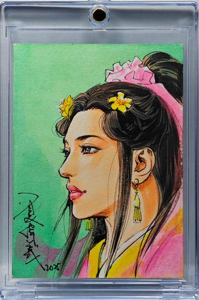 白泽拍卖卡牌手绘专场第34期（花朝去了又春分 草如茵 柳烟新） - 2025 百里卡牌 手绘卡 李师师  夏伟义亲签 卡砖封装